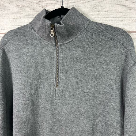 Turnbury Men's Gray Cotton Quarter Zip Pullover Sweater Size Medium - Picture 8 of 8